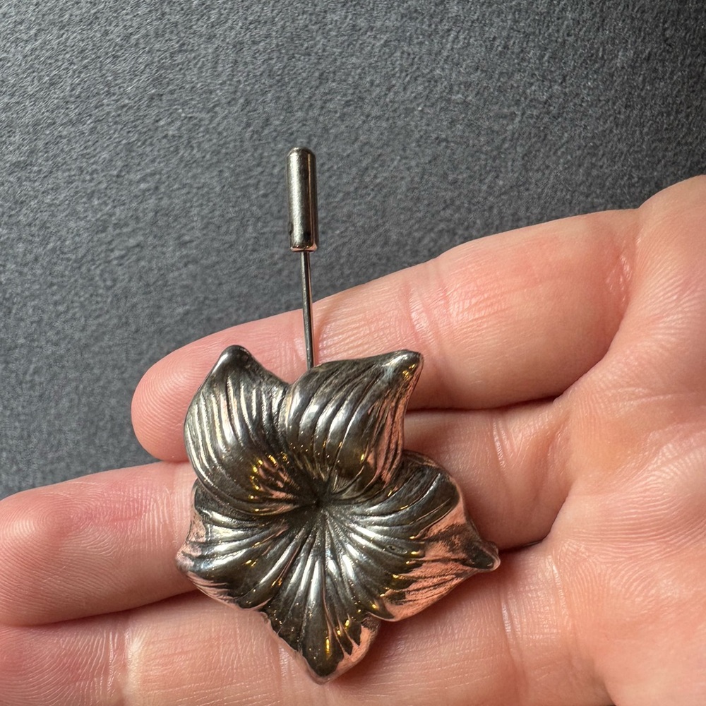 Vintage Sterling Silver Floral Stick Pin 6.4g - Picture 3 of 11